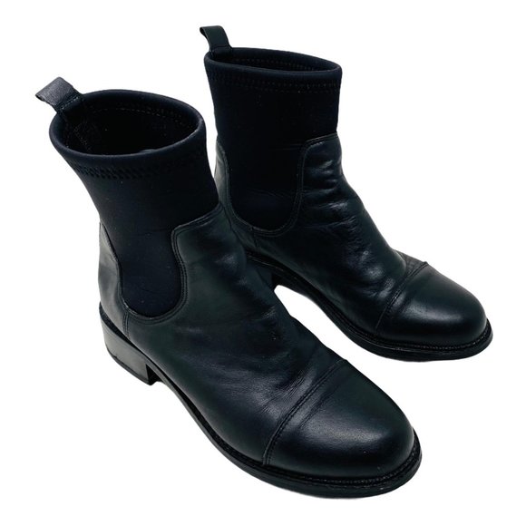 Stuart Weitzman Shoes - Stuart Weitzman Black Leather Lift Chelsea Boots